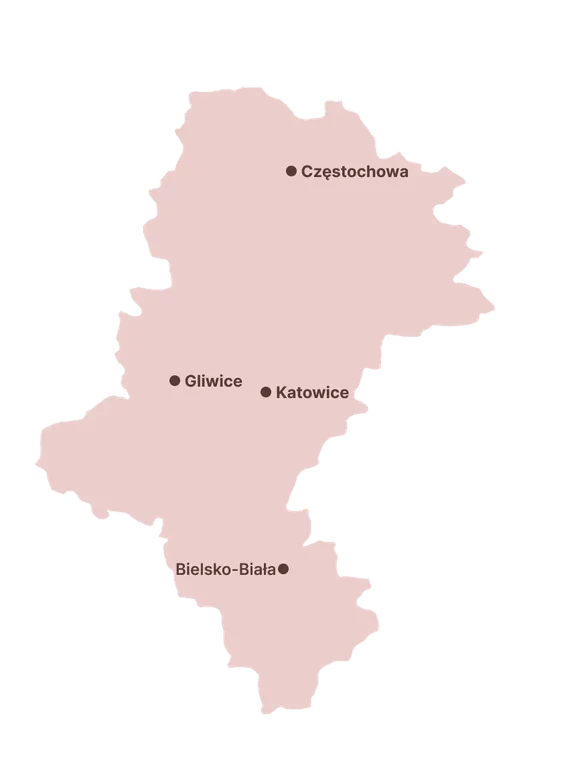 Silesia service area map